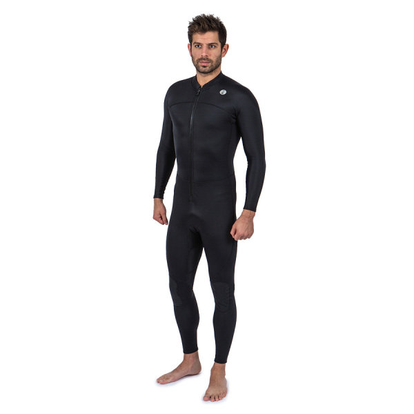 MENS THERMOCLINE ONE PIECE BLACK - FRONT ZIP S