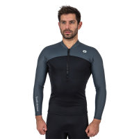 MENS THERMOCLINE LS TOP BLACK/GREY - FRONT ZIP L