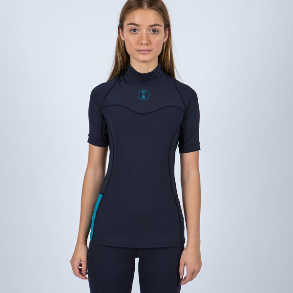 WOMENS SHORT SLEEVE HYDROSKIN MIDNIGHT NAVY XXS